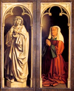 Jan van Eyck - The Ghent Altarpiece - St John the Evangelist and the Donor's Wife - WGA07682