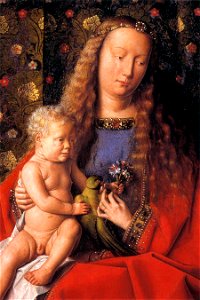 Jan van Eyck - The Madonna with Canon van der Paele (detail) - WGA7704
