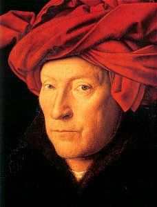 Jan van Eyck - Man in a Turban (detail) - WGA7598. Free illustration for personal and commercial use.