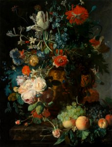 Jan van Huysum - Stilleven met bloemen en vruchten - Google Art Project