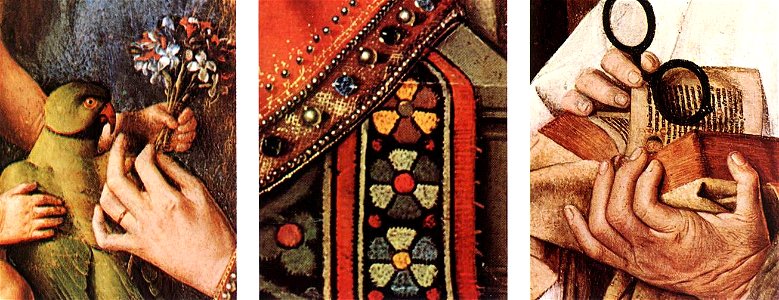 Jan van Eyck - The Madonna with Canon van der Paele (details) - WGA7710