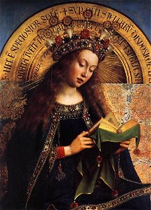 Jan van Eyck - The Ghent Altarpiece - Virgin Mary (detail) - WGA07629. Free illustration for personal and commercial use.