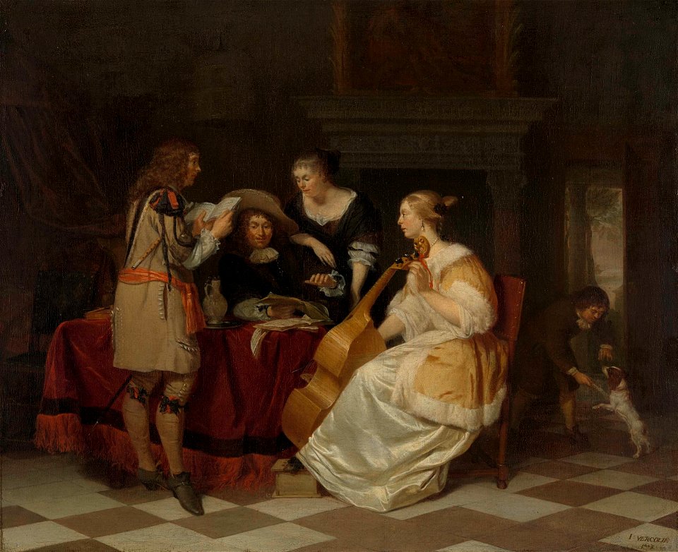 Jan Verkolje (I) - Musicerend gezelschap - B2990 - Rijksmuseum