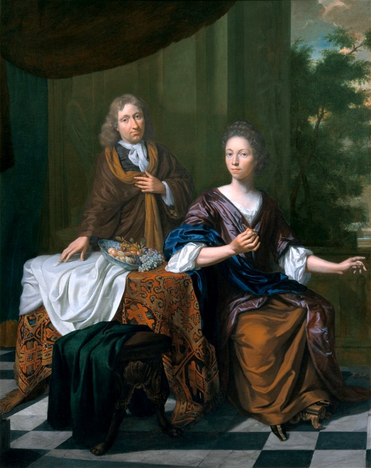 Jan Verkolje - Distinguished gentleman and lady in an interior