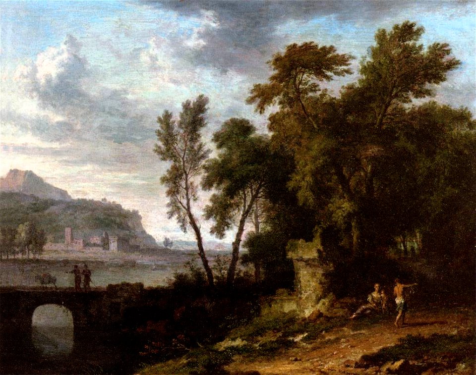 Jan van Huijsum - Landscape with Ruin and Bridge - WGA11825