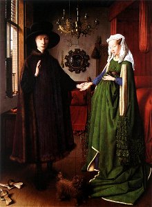 Jan van Eyck Portrait of Giovanni Arnolfini and his Wife. Free illustration for personal and commercial use.