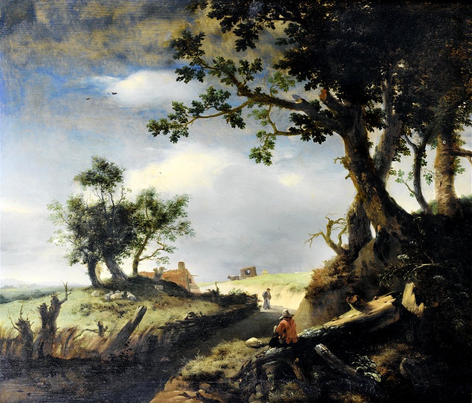 Jan Wouwerman - Landscape with figures