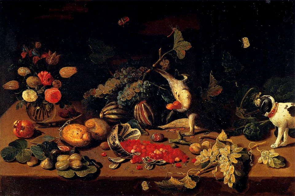 Jan van Kessel (I) - Still-Life with a Monkey Stealing Fruit - WGA12144