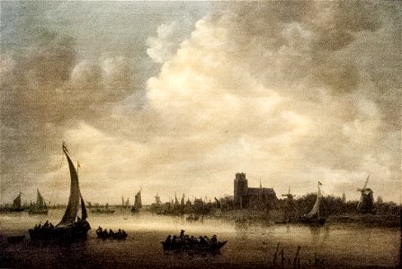 Jan van Goyen - View from Dordrecht. Free illustration for personal and commercial use.