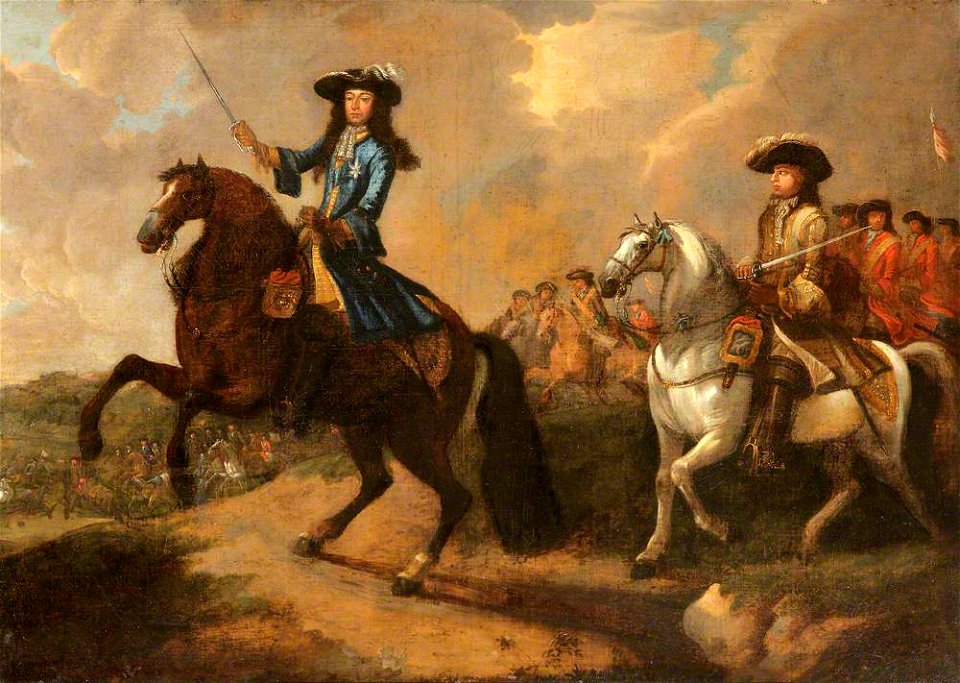 Jan Wyck (1645-1700) (after) - William III and Prince George of Denmark at the Battle of the Boyne, 1690 - 1171108 - National Trust