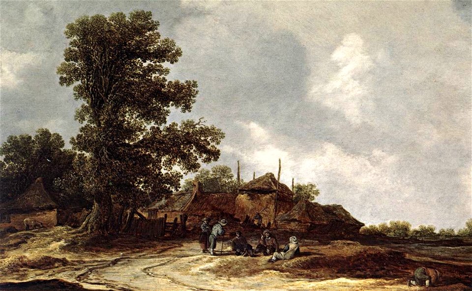 Jan van Goyen - Farmyard with Haystack - WGA10176