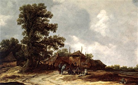 Jan van Goyen - Farmyard with Haystack - WGA10176