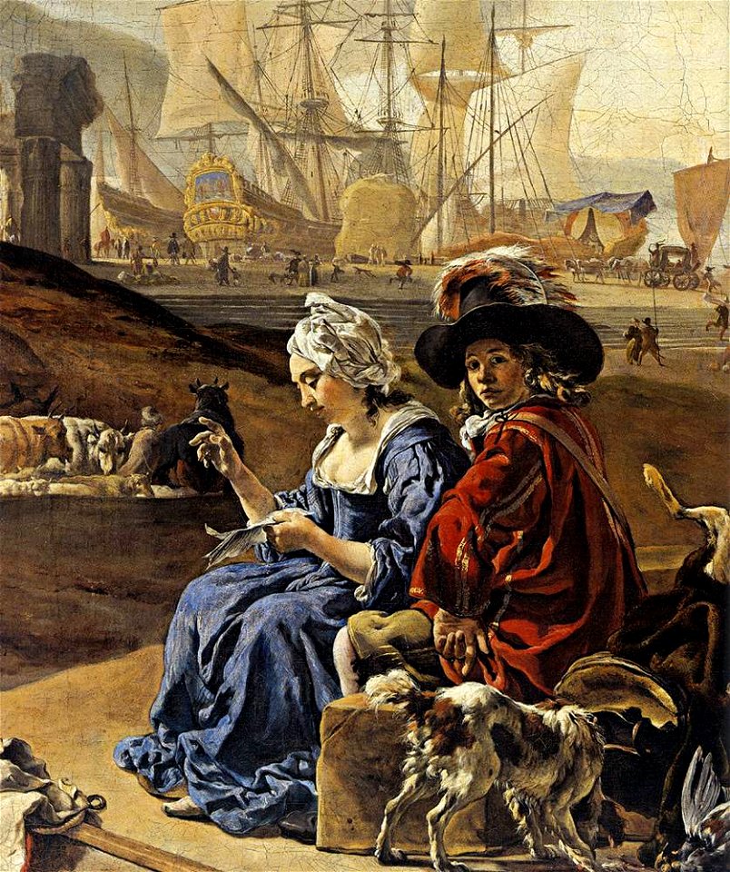 Jan Weenix - An Italian Seaport (detail) - WGA25507
