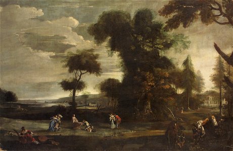 Jan WIldens (Attr.) - Landscape with love couples