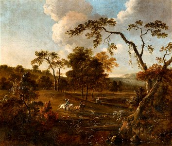 Jan Wijnants - Landscape with Rolling Hills and a Stag Hunt, Lempertz-1067-1301 f5a8019388
