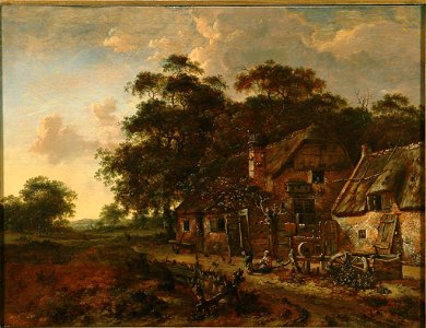 Jan Wijnants - Evening Landscape with a Farm urn-gvn-FHM01-OS-I-367. Free illustration for personal and commercial use.