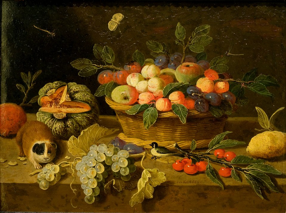 Jan van Kessel I - Stilleven met vruchten en Guinees biggetje - 0012 - Rijksmuseum Twenthe