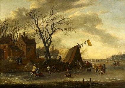 Jan Wouwerman (Haarlem 1629-Haarlem 1666) - A Winter Scene with a Fair on the Ice - RCIN 407219 - Royal Collection