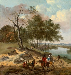Jan Wijnants - Dune Landscape with Figures on a Road 025N09335 4D9M2