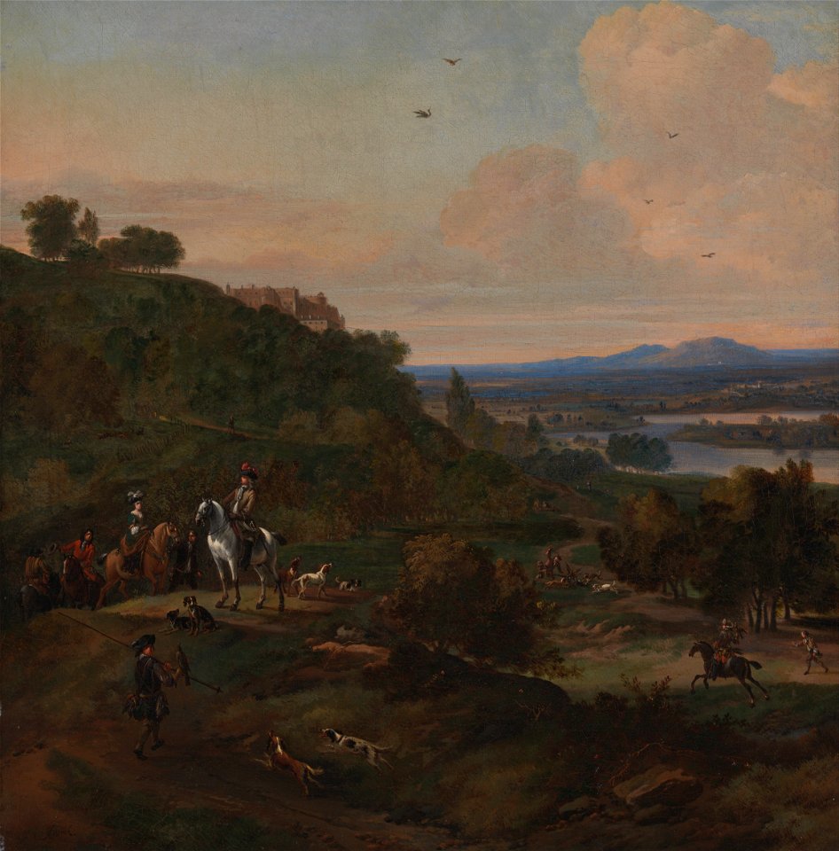 Jan Wyck - Heron Hawking below Stirling Castle - Google Art Project