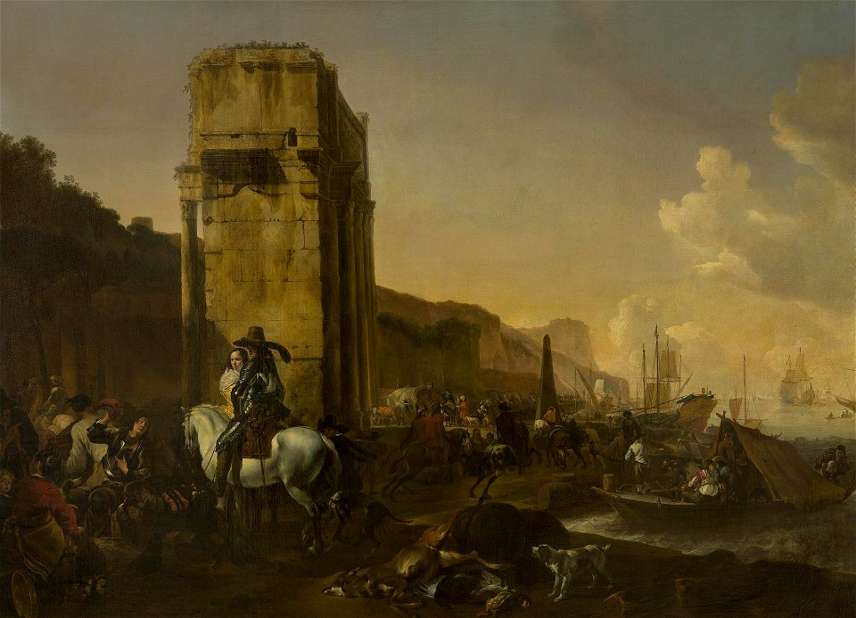 Jan-Baptist Weenix - Italian Harbour