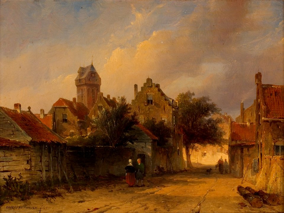 Jan Weissenbruch - Gezicht op een straatje te Oudewater - 0146 - Rijksmuseum Twenthe