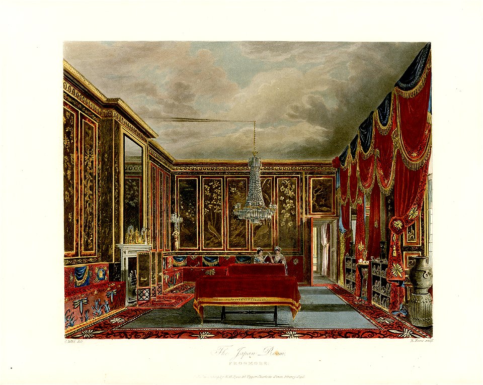 Japan Room, Frogmore, from Pyne's Royal Residences, 1819 - panteek pyn70-352