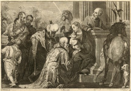 Jan van Troyen - Adoration of the Magi SVK-SNG.G 11965-124. Free illustration for personal and commercial use.