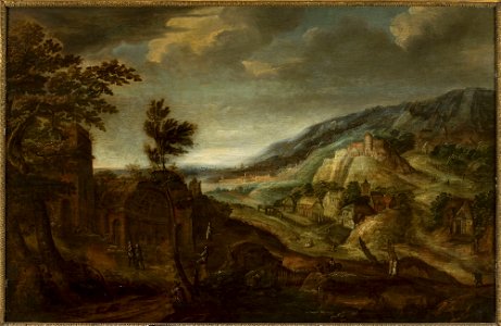 Jan Willemsz. Decker - Mountain landscape - M.Ob.1713 MNW - National Museum in Warsaw. Free illustration for personal and commercial use.