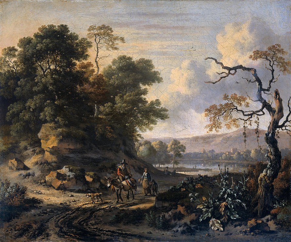 Jan Wijnants - Landschap met ezelrijder