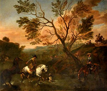 Jan Wyck (1645-1700) - A Landscape with Horsemen, including a Falconer - 254669 - National Trust