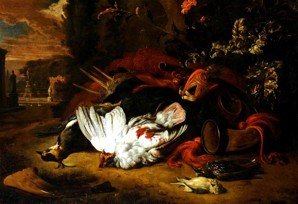 Jan Weenix (1642-1719) - Still Life of Birds and Flowers in a Park - 290373 - National Trust