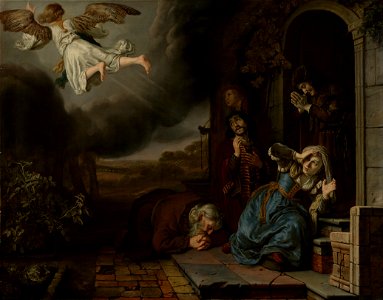 Jan Victors (Dutch, 1619 - after 1676) - The Angel Taking Leave of Tobit and His Family - Google Art Project