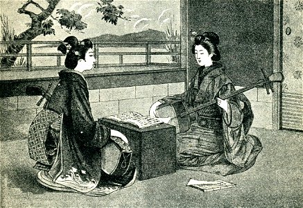 Japanese-musicians. Before 1902. Free illustration for personal and commercial use.