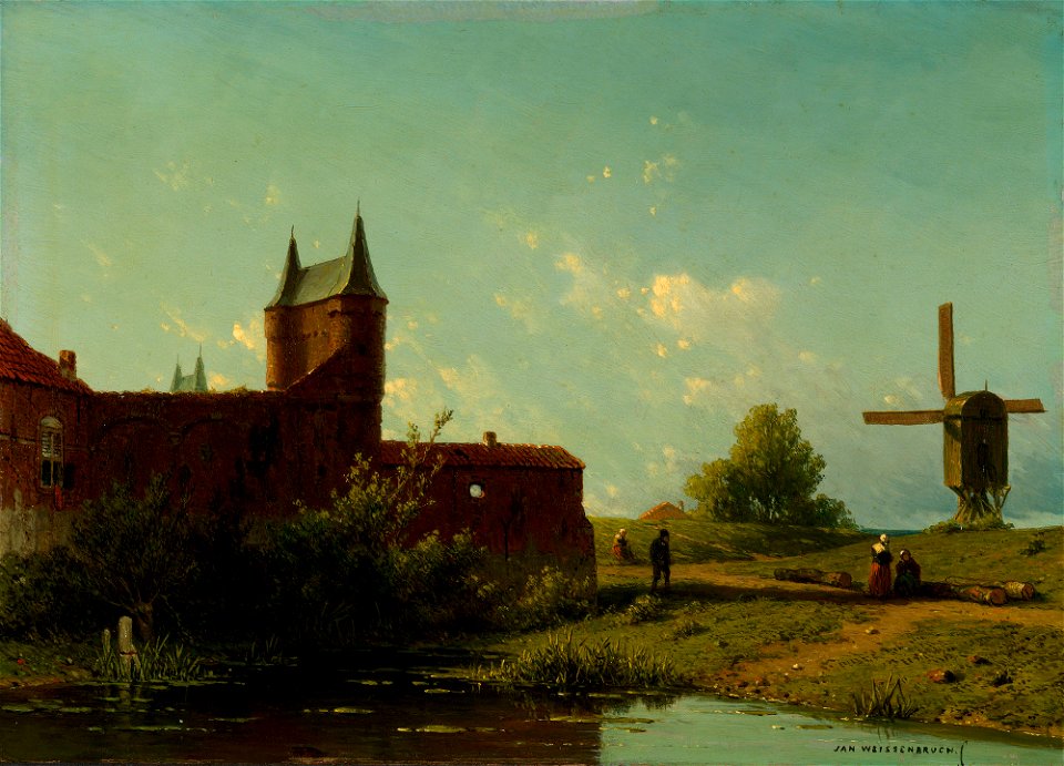 Jan Weissenbruch (1822-80) - View of a Dutch town - RCIN 408937 - Royal Collection