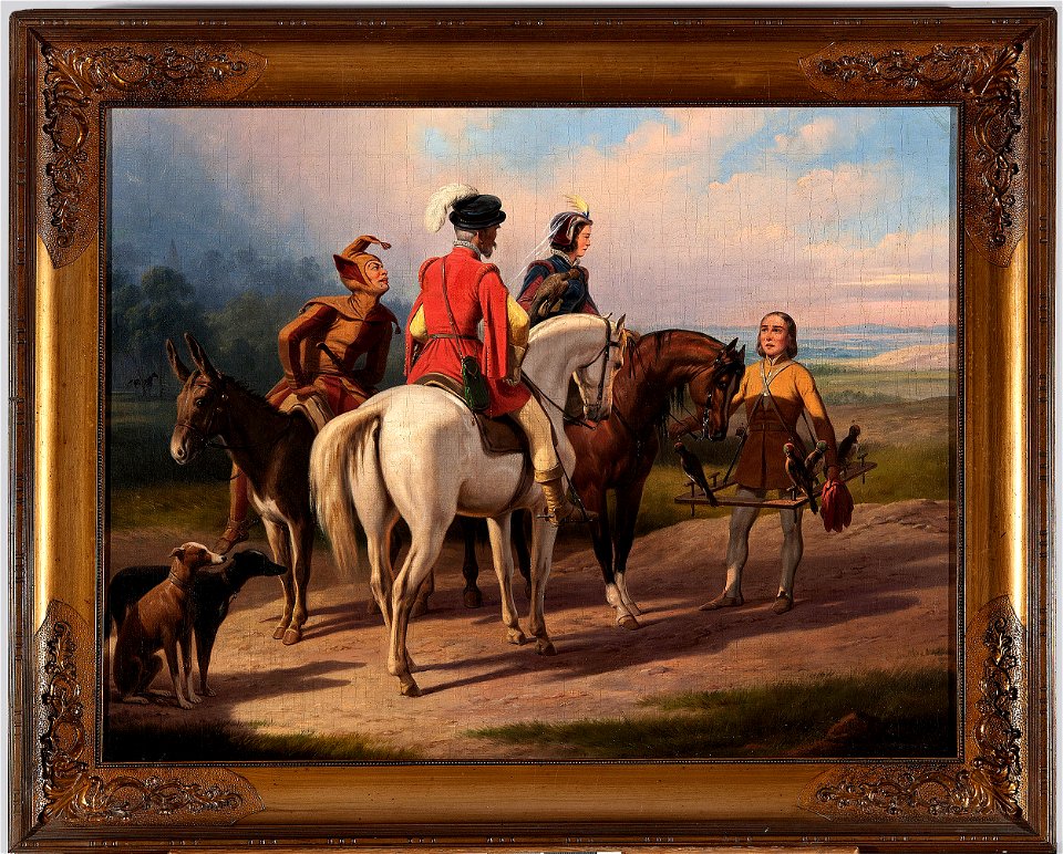 January Suchodolski - Hunting with falcons - MP 1955 MNW - National Museum in Warsaw