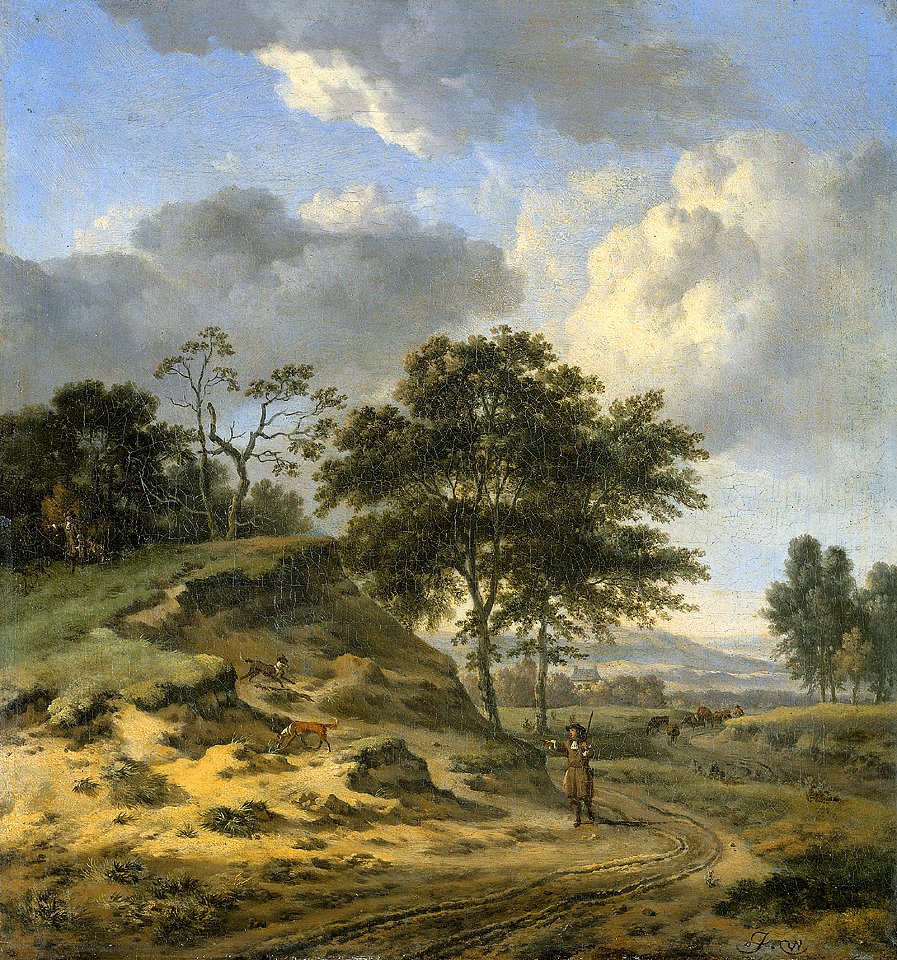 Jan Wijnants - Landschap met twee jagers