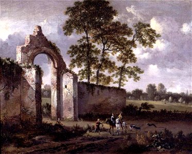 Jan Wijnants - Landscape with a Ruined Archway. Free illustration for personal and commercial use.