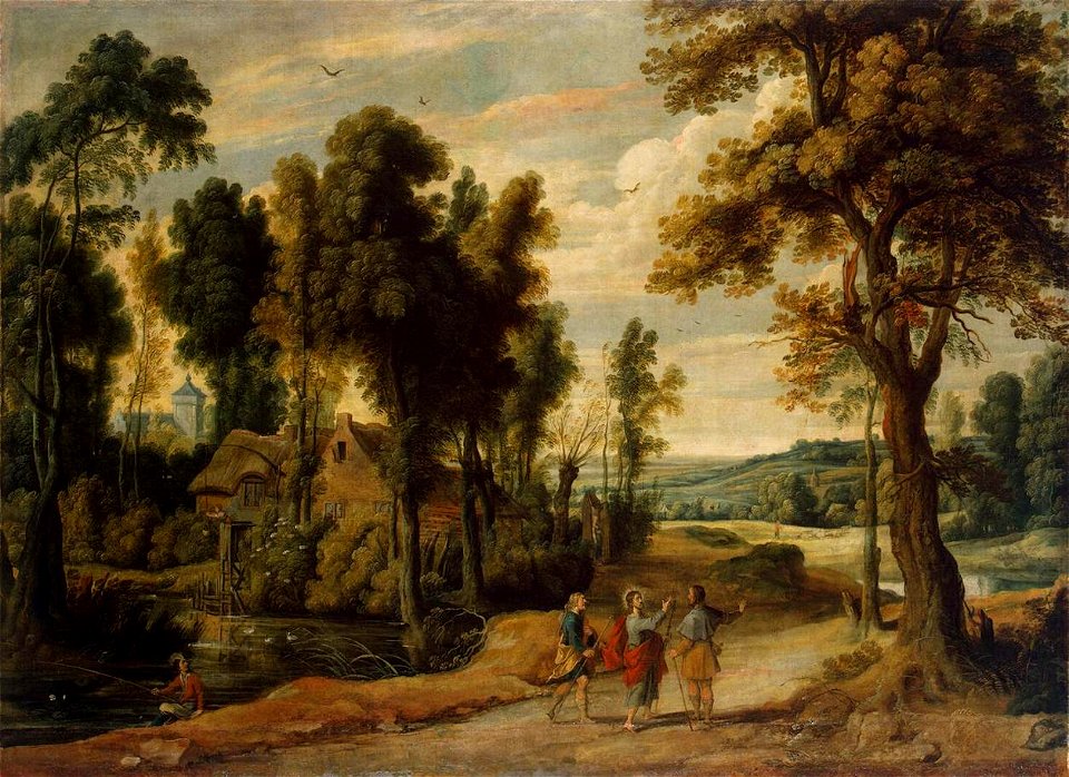 Jan Wildens - Landscape with Christ and his Disciples on the Road to Emmaus - WGA25745