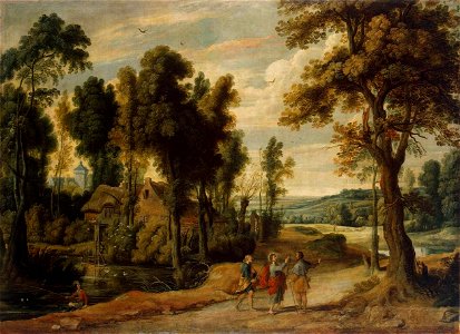Jan Wildens - Landscape with Christ and his Disciples on the Road to Emmaus - WGA25745