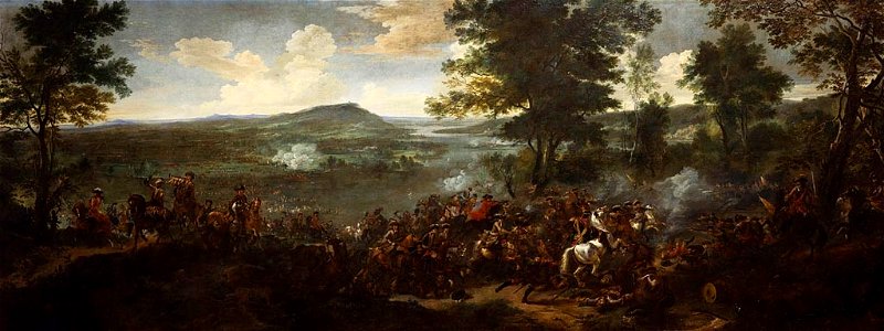 Jan Wyck (Haarlem c. 1645-Mortlake 1700) - The French Army crossing the Rhine, 12 June 1672 - RCIN 404737 - Royal Collection