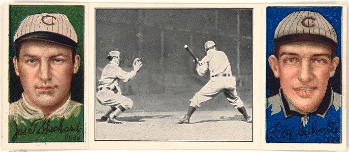 Jas. T. Sheckard-F. M. Schulte, Chicago Cubs, baseball card portrait LCCN2008678459