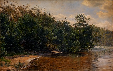 Janus la Cour, Ellebuske ved Almind Sø, 1873, Kms1714, Statens Museum for Kunst