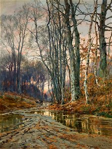 Janis Rozentals - Herbstwald mit Figurenstaffage, 1906