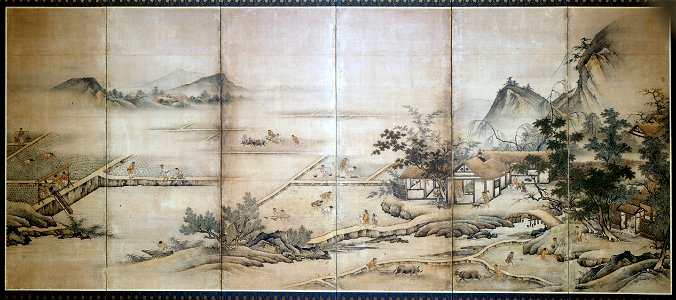 Japanese - Rice Cultivation in the Four Seasons, Spring and Summer - P29w8.b - Isabella Stewart Gardner Museum