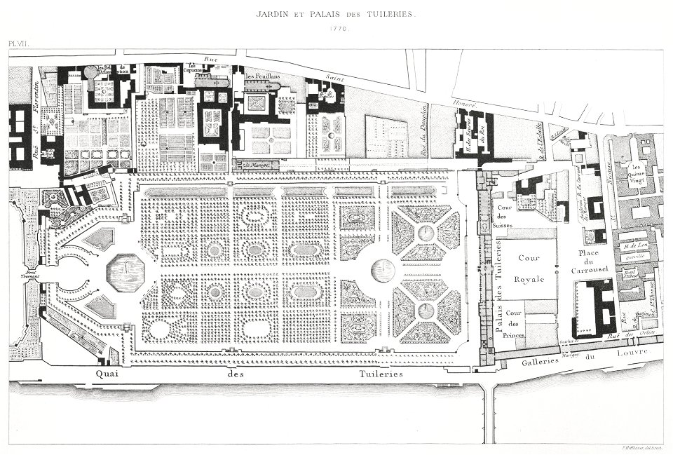 Jardin et Palais des Tuileries, 1770
