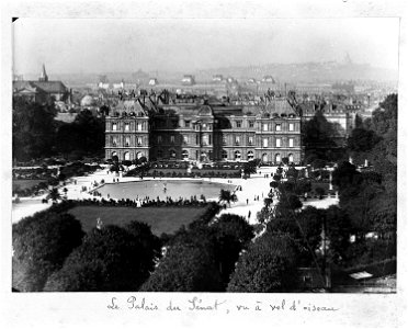 Jardin du Luxembourg, Le palais du Sénat, vu à vol d'oiseau (phb94 5112)