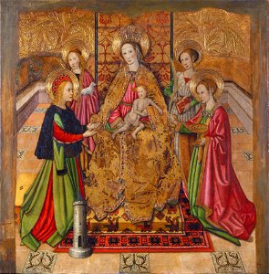 Jaume Huguet - Virgin and Saints - Google Art Project. Free illustration for personal and commercial use.