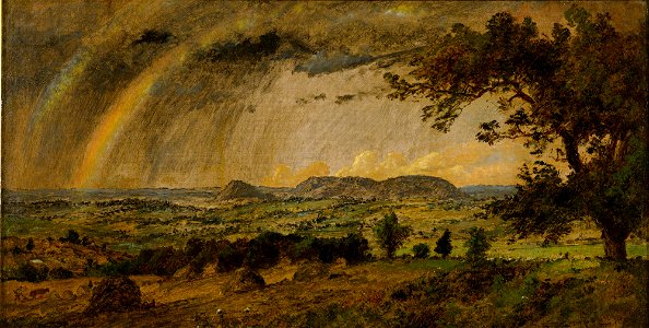 Jasper Francis Cropsey - A passing shower over Mts. Adam and Eve