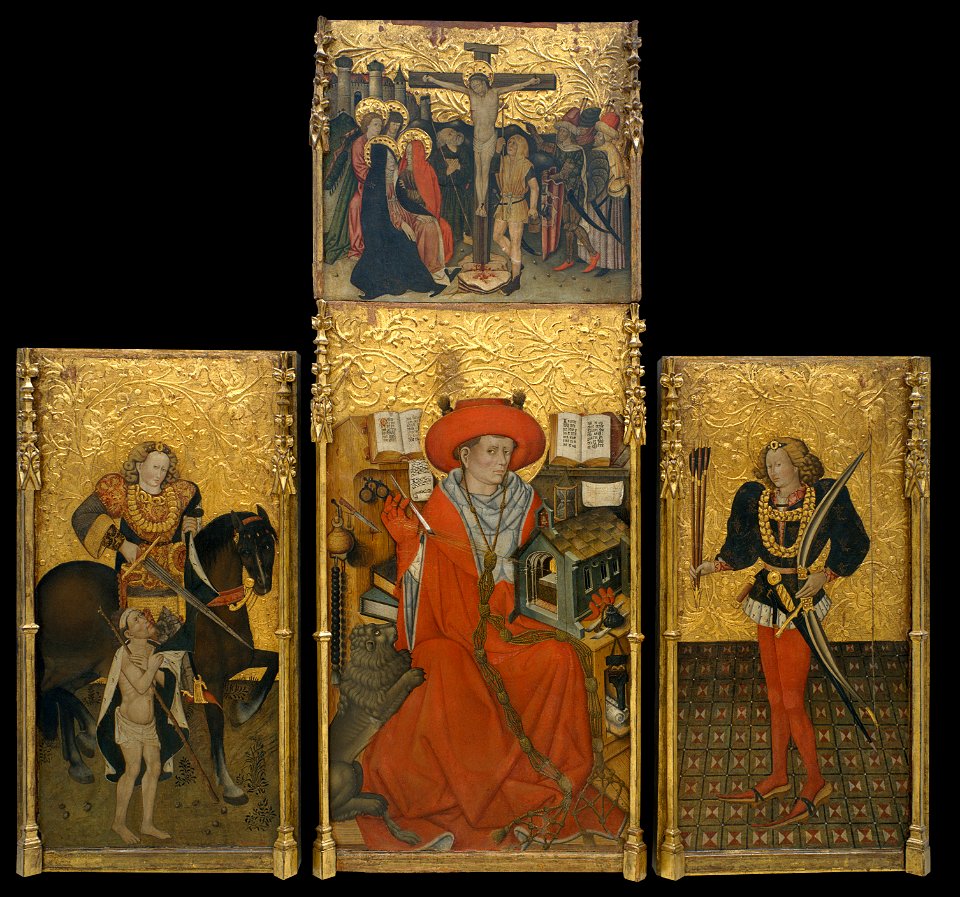Jaume Ferrer - Altarpiece of Saint Jerome, Saint Martin and Saint Sebastian - Google Art Project